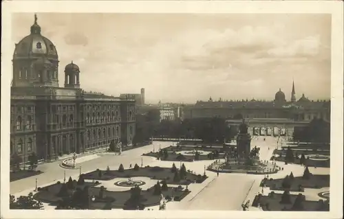Ansichtskarte Wien Maria Theresien-Platz mit Museum gegen die Burg 1927