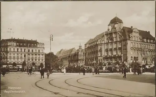 Ansichtskarte Hannover Aegidientorplatz, Straßenbahn - Fotokarte 1928