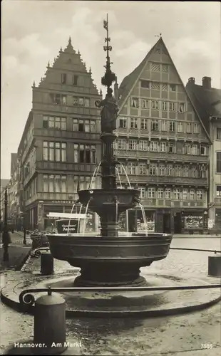 Ansichtskarte Hannover Marktplatz, Geschäfte - Fahrrad Conditorei Jahns 1927