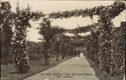 Postcard Kew-London ROSE PERGOLA NEAR THE ROCK GARDEN KEW GARDENS 1910