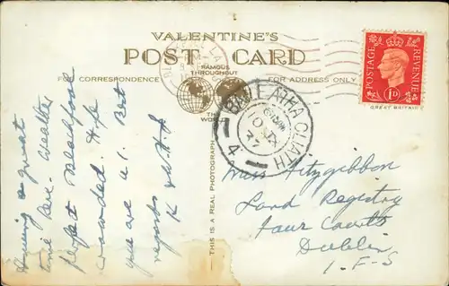 Postcard Blackpool The Promenade 1937