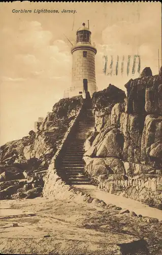 Postcard Jersey Corbiere Lighthouse 1930