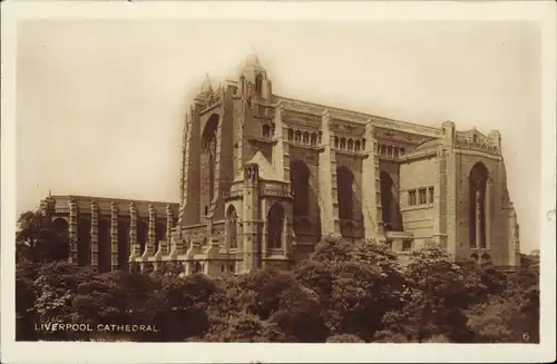 Postcard Liverpool Cathedral 1932