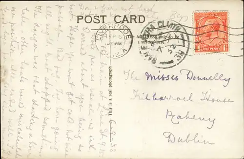 Postcard Liverpool Cathedral 1932