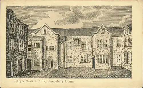 Postcard Chelsea Cheyne Walk 1812/1931