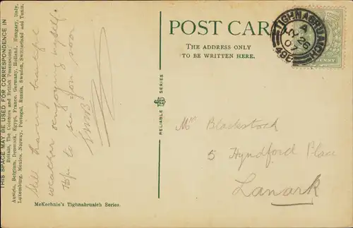 Postcard Tighnabruaich (Argyll and Bute) Glen Caladh 1907