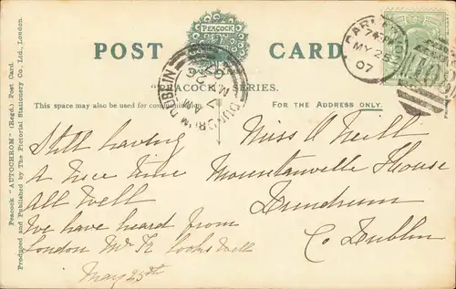 Postcard Capel Curig Lakes and Snowdon - Wales 1907