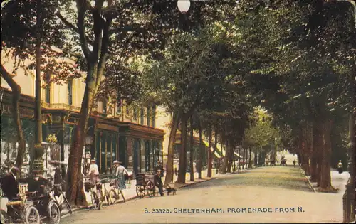 Postcard Cheltenham Promenade from North 1912