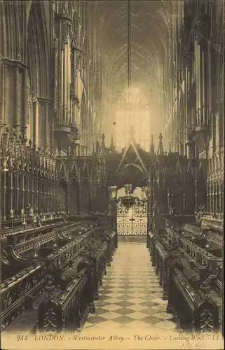 Postcard London Westminster Abbey Innenansicht 1920