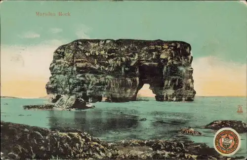 Postcard Marsden Rock Marsden Rock Fels-Formation im Meer 1909