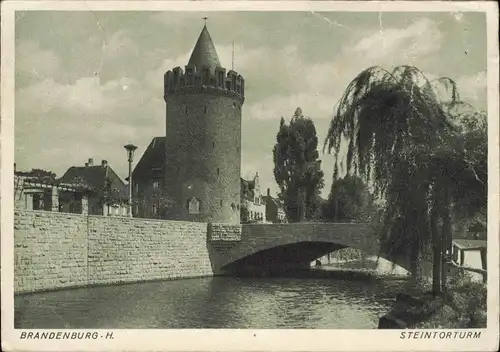 Ansichtskarte Brandenburg an der Havel Steintorturm, Stadtpartie 1941