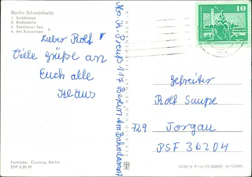 Schmöckwitz-Berlin Seddinsee, Badestelle, Zeuthener See, Krassinsee 1978