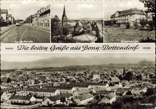 Dottendorf-Bonn MehrbildAK mit Hausdorffstraße, Sanatorium, Totalansicht 1960