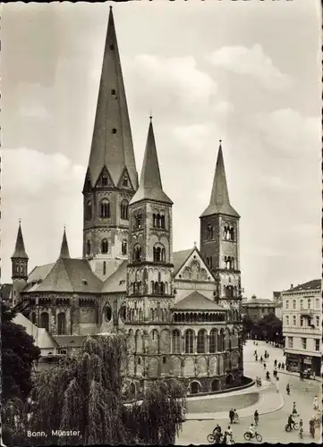 Ansichtskarte Bonn Münster Strassen Ansicht 1955