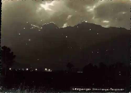 .Tirol Leoganger Steinberge Bergfeuer Berg Feuer Österreich 1950