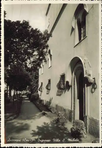 Cartoline Anacapri Entrée à la Villa S. Michele 1955