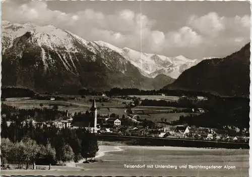 Teisendorf Panorama-Ansicht mit Untersberg und Berchtesgadener Alpen 1960
