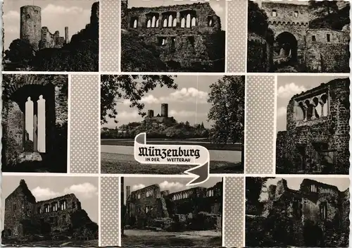 Münzenburg Münzenburg Mehrbild-AK mit 9 Burg-Ansichten (Castle) 1960