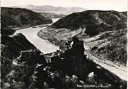 Ansichtskarte Burgruine Aggstein Ruine AGGSTEIN in der Wachau 1955