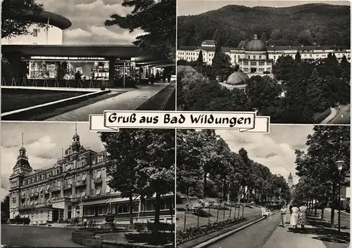 Bad Wildungen Mehrbild-Ak mit Ladenstraße, Fürstenhof,   Badehotel 1965