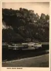 Rathen Elbe Dampfer Schiff passiert Basteifelsen (Sächsische Schweiz) 1963