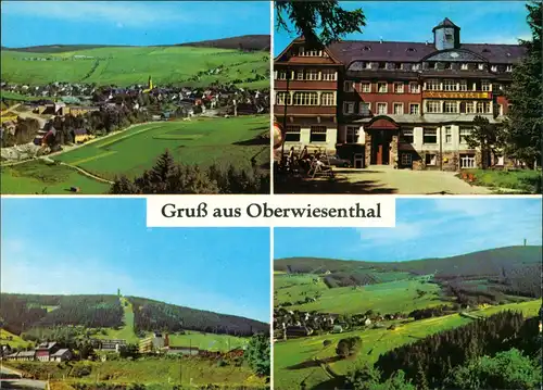 Oberwiesenthal Panorama-Ansicht, Erholungsheim Aktivist der IG Wismut, Fichtelberg, Klinovec 1974