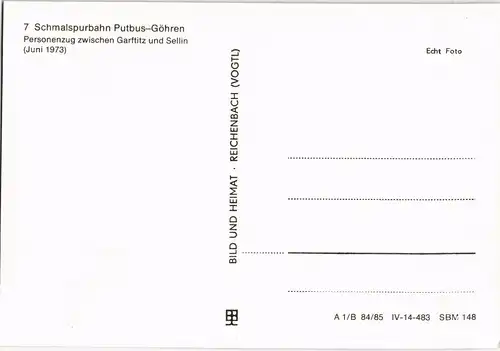 Schmalspurbahn Putbus-Göhren, Personenzug zw. Garstitz und Sellin 1982/1985