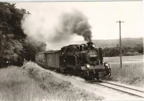 Schmalspurbahn 994801 Putbus-Göhren Rügen, Steigung vor Garftitz 1971/1985