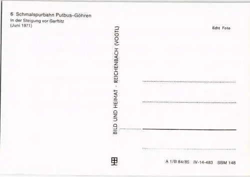 Schmalspurbahn Putbus-Göhren, in der Steigung vor Garstitz 1982/1985