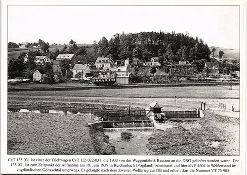 Triebwagen CVT 135 022-031, die 1933 von der Waggonfabrik Bautzen  . Der 1993