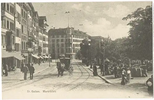 Ansichtskarte St. Gallen Marktplatz Repro-Ansicht ca. anno 1910 1981