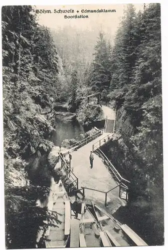 Jonsdorf (CZ) Janov Böhmische Schweiz mit Edmundsklamm Bootstation 1925
