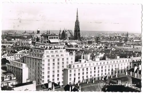 Ansichtskarte Wien Hochhaus und Stadt 1959