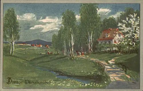 Ansichtskarte  Glückwunsch: Pfingsten in der Sommerfrische 1926