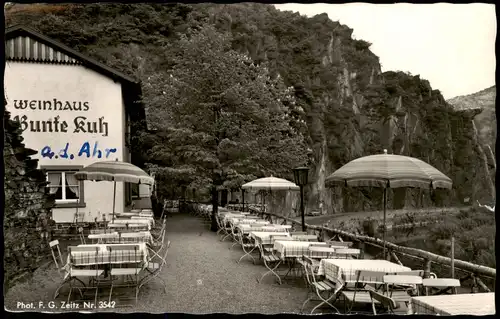 Ahrweiler-Bad Neuenahr-Ahrweiler Bunte Kuh (Felsnase) Partie am Weinhaus 1957