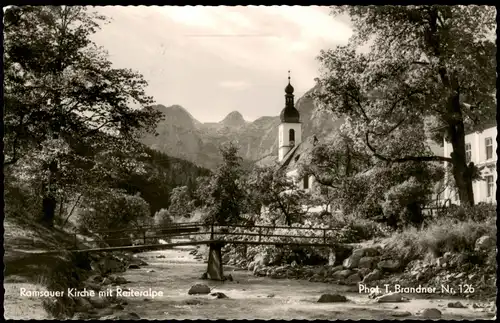 Ramsau bei Berchtesgaden Umlandansicht Ramsauer Kirche mit Reiteralpe 1963