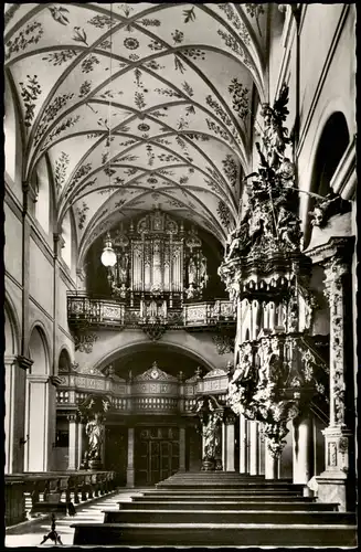 Ansichtskarte Bamberg Kanzel und Orgel Kirche Innenansicht 1960