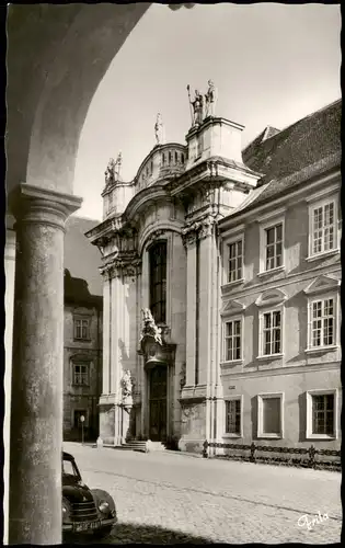 Ansichtskarte Eichstätt Dom, Westportal, Strassen Ansicht 1966