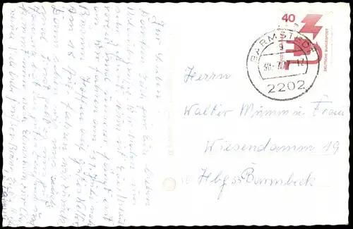 Ansichtskarte Barmstedt Partie Am See 1977   gelaufen mit Stempel BARMSTEDT 2202