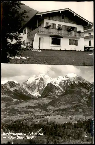Berchtesgaden Mehrbild-AK Schönau Haus Hartmann, Rohen Göll u. Brett 1960