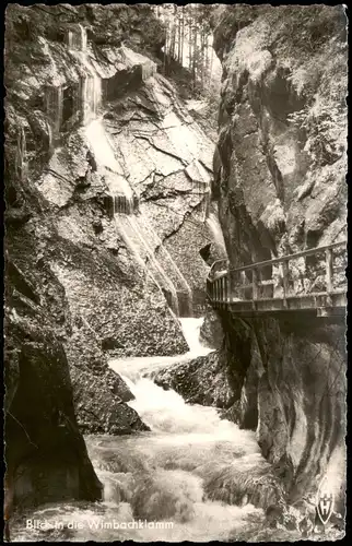 Ramsau bei Berchtesgaden Blick in die Wimbachklamm, Wasserfall Waterfall 1960
