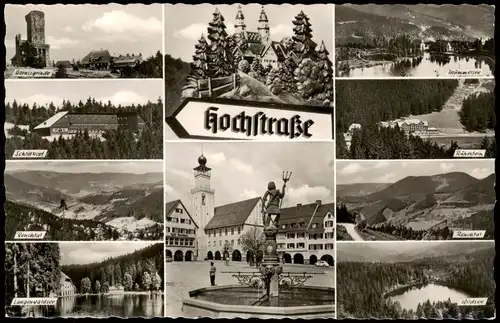 Schwarzwald  Schwarzwaldhochstraße Mehrbildkarte mit 10 Ansichten 1960