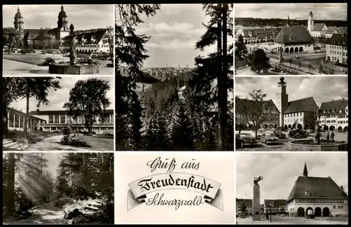Ansichtskarte Freudenstadt Mehrbildkarte mit 7 Foto-Ansichten 1960