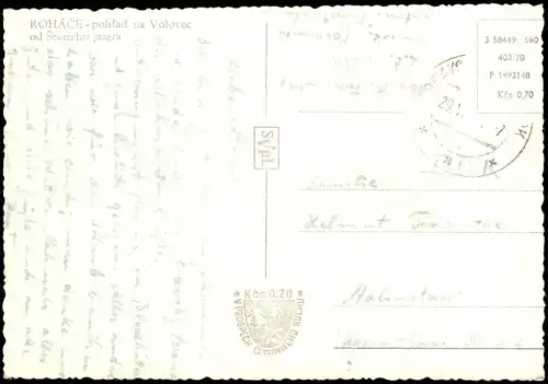 Zuberec Zuberzec Bölényfalu ROHÁČE - pohľad na Volovec Rohácsgebirge 1970