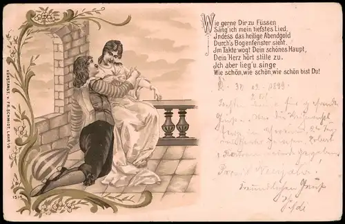 Menschen/Soziales Leben - Liebespaare Love Romantik Mann Frau 1899