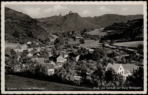 Nideggen (Eifel) Nideggen Blick von Cerkalt auf Burg Nideggen- 1956
