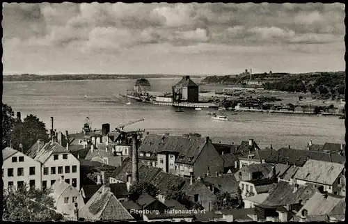 Ansichtskarte Flensburg Stadt, Hafen - Speicher 1961