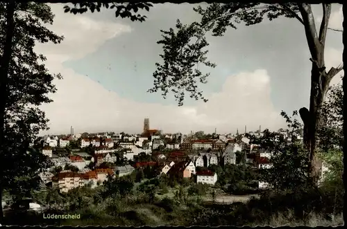 Ansichtskarte Lüdenscheid Stadtpartie - colorierte Fotokarte 1963