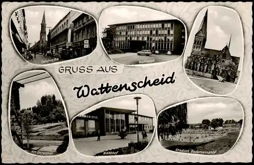 Wattenscheid-Bochum Oststraße, Bahnhof, Stadion Beckmannshof 1963