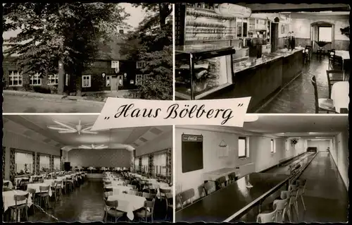 Ansichtskarte Esborn-Wetter (Ruhr) Haus Bölberg - Gastraum, Kegelbahn 1963